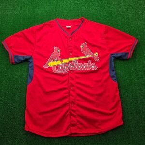 St Louis Cardinals MLB Baseball Button Up Jersey Mens XL Red #13 Carpenter